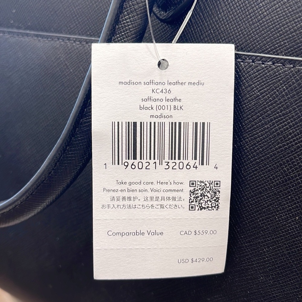 Kate Spade Madison Saffiano Leather Medium Satchel
COLOR:
Black 
NWT - Picture 14 of 16